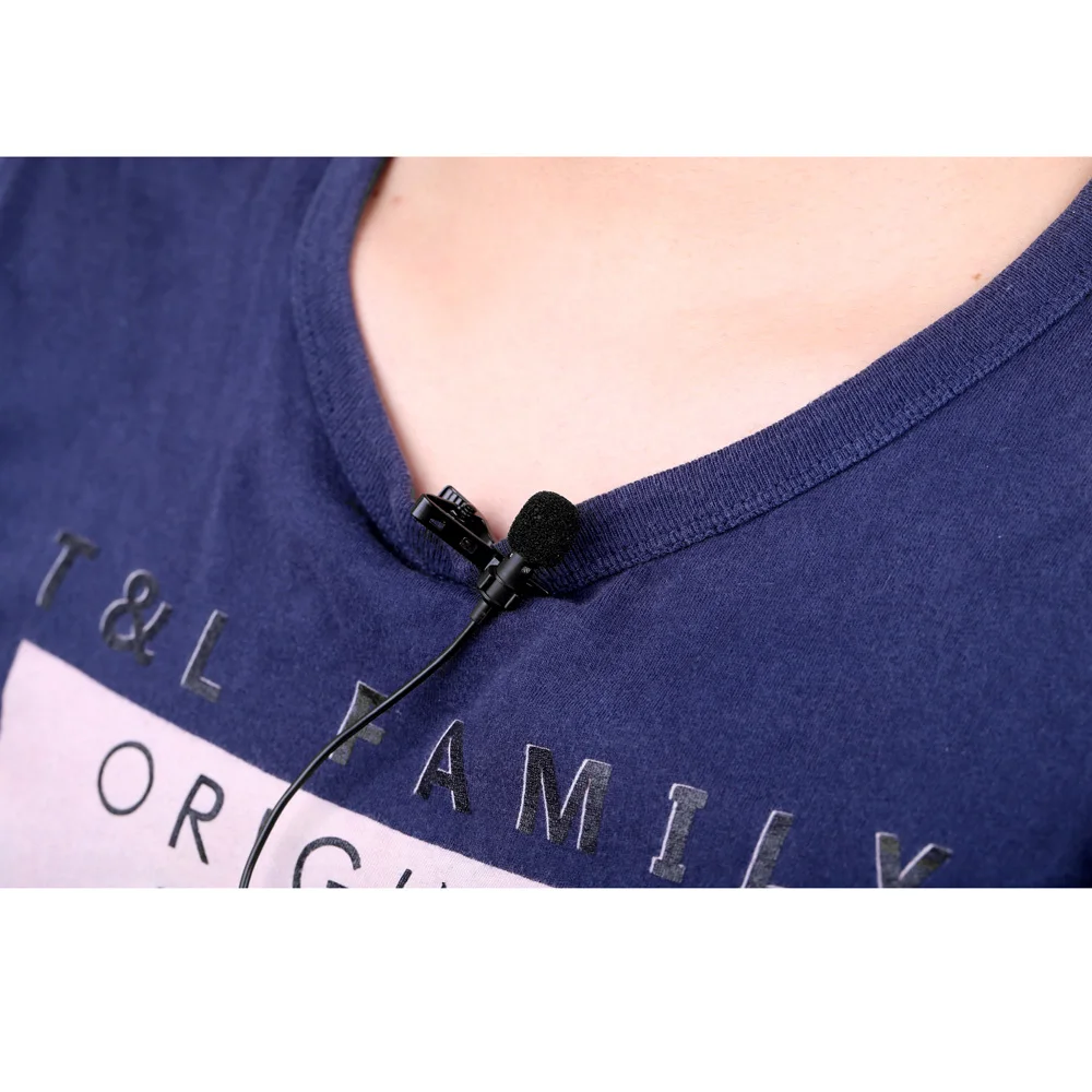 Супернагрудный микрофон-петличка с зажимом для галстука металлический моно