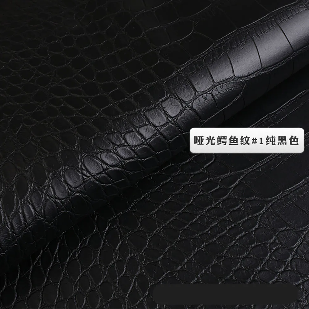 black 1m 100*138 см крокодиловая ПВХ искусственная кожа ткань для обуви сумка для багажа DIY аксессуары ремесло 0,8 мм искусственная Синтетическая кожа DIY00030 - Color: black 1m