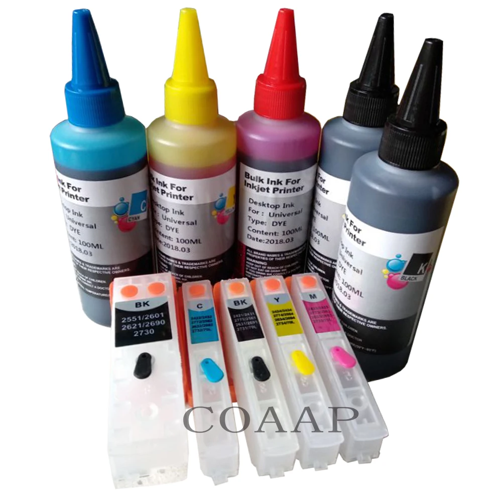 COAAP многоразовый пустой картридж 5 шт. T2621 26/26xl для epson XP710 XP600 XP625 XP700 XP800 XP510 принтер +
