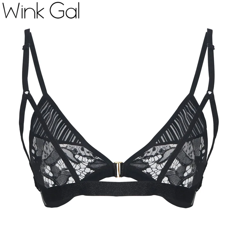 Wink Gal новый черный кружевной лифчик бюстгальтер для женщин на тонких бретельках