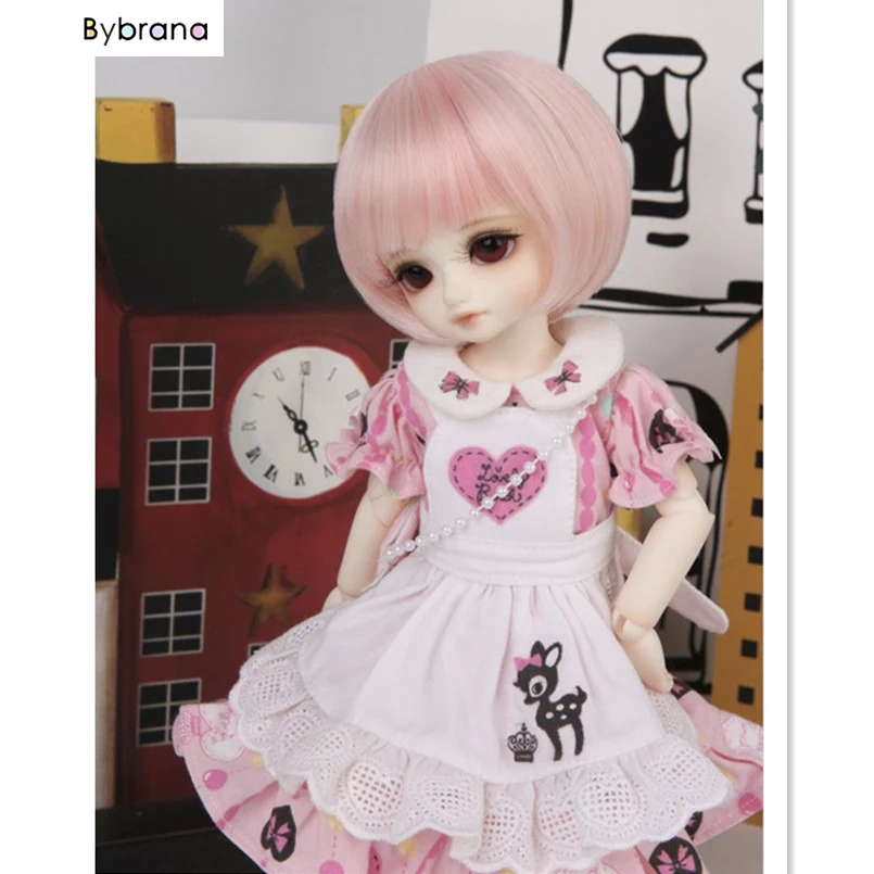 Bybrana 1 шт. розовые волосы из высокотемпературного волокна 1/3 1/4 1/6 1/8 BJD парик для