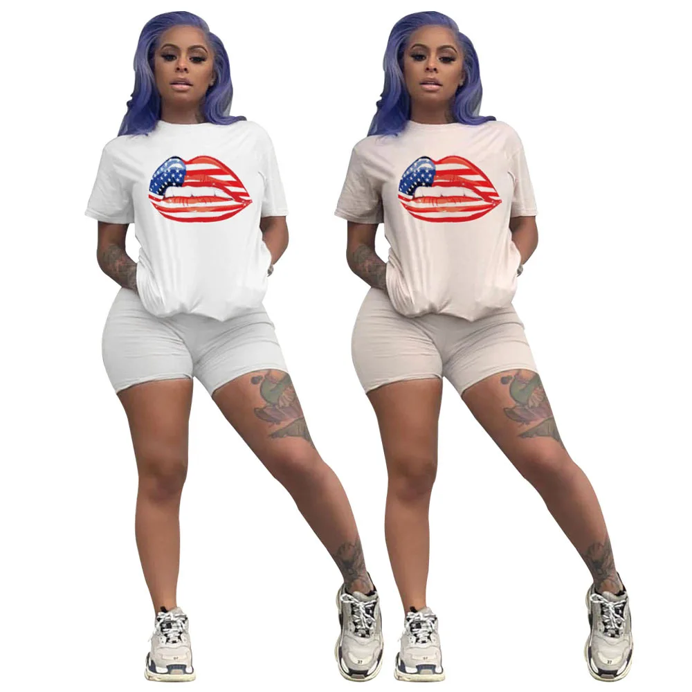 Новинка 2019 женский модный винтажный костюм с принтом флага глаз футболка