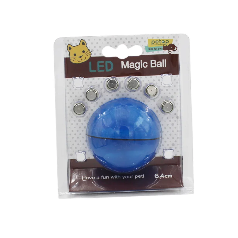 Blue-Button Battery Yooap креативные игрушки для кошек, интерактивные автоматические вращающиеся шарики для собак, как по телевизору, умный светодиодный флэш-игрушки для кошек, электронные игрушки для собак - Цвет: Blue-Button Battery