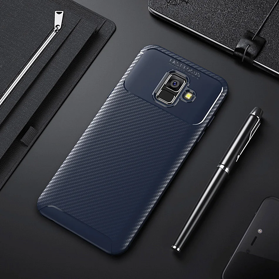 Case For Samsung A8 A530 Silicone Cover Back Shell Carbon Fiber ShockProof TPU Case For Samsung Galaxy A8 Plus A730 A8