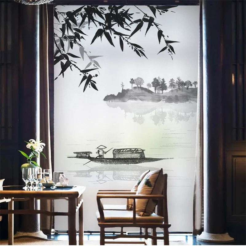 Водонепроницаемая оконная пленка туманный дождь деревня декоративная матовая