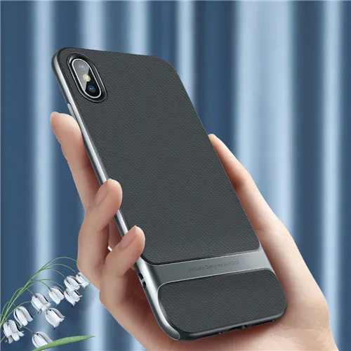 ROCK роскошный чехол для телефона Royce для iPhone дюймов, покрытие из ТПУ, задняя крышка для iPhone 5,8 6,1 6,5 Xs 9 Xs Plus - Цвет: Grey