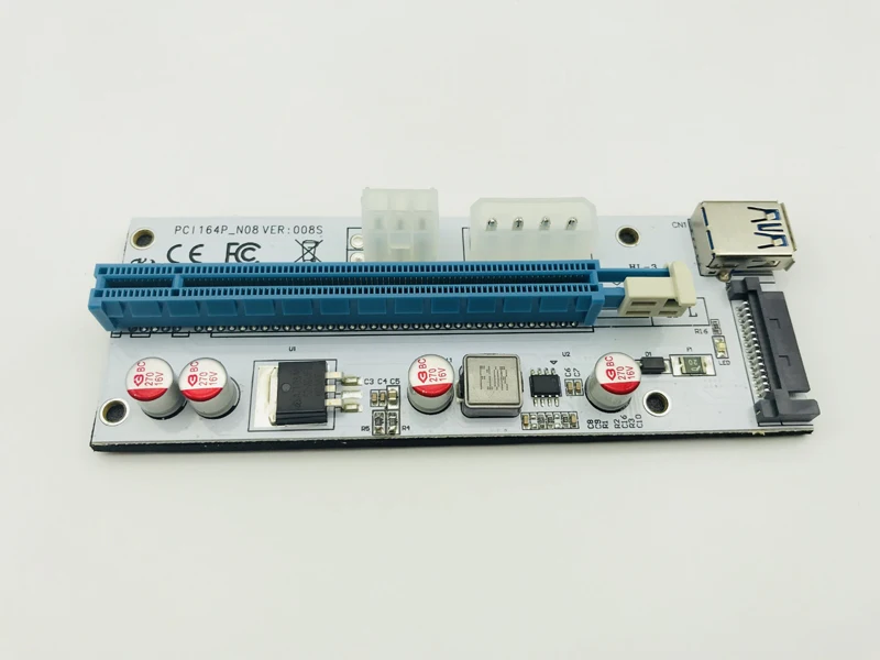 3 в 1 USB 3.0 008S PCIE Riser Express 1X 4x 8x 16x Райзер адаптер карта SATA 15pin 6pin 4pin для майнинга BTC