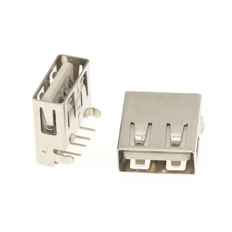 10 шт./партия Тип A USB 2,0 2 фута 90 градусов 4 Pin 30V 1.5A разъемы Женский Плоский порт Джек хвост розетка электрические клеммы