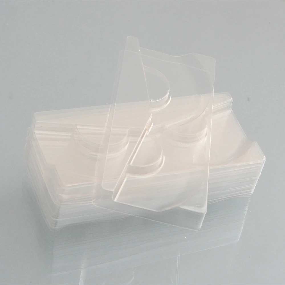 100pcs wholesale clear lashes trays holder for 25mm mink eyelashes plastic acrylic tray eyelash packaging box rectangle case | Красота и