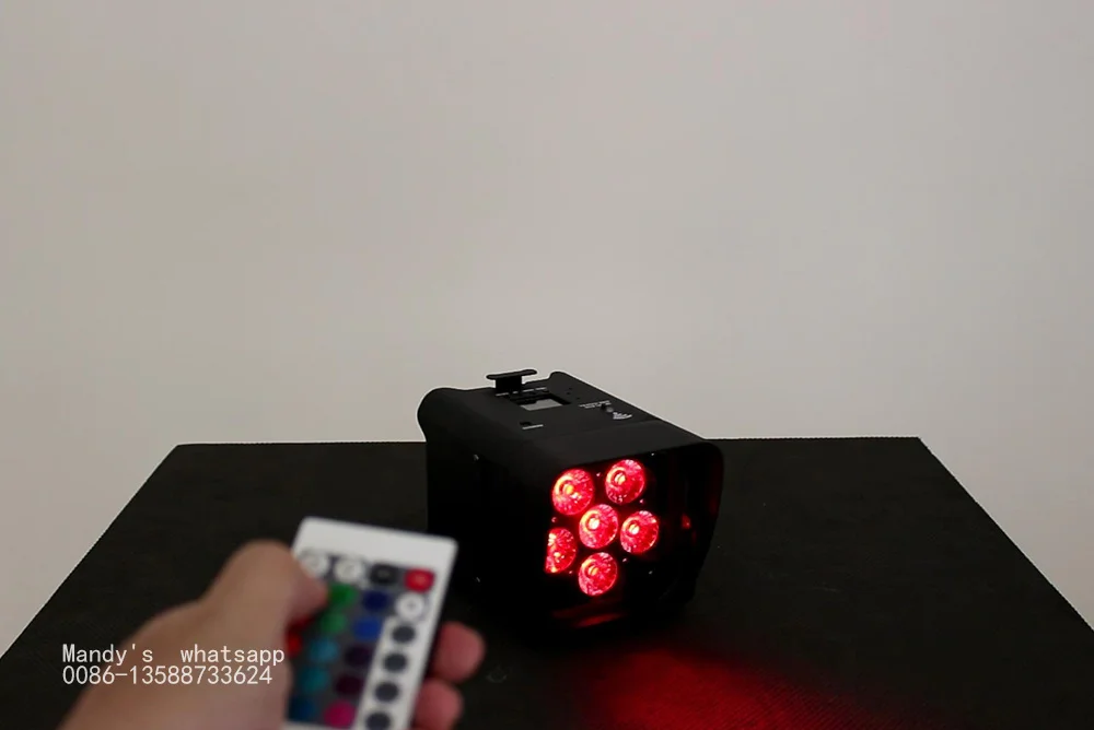 Беспроводной сценический светильник с аккумулятором Power RGBWY UV 6IN1 LED Par Can Light Wi-Fi и