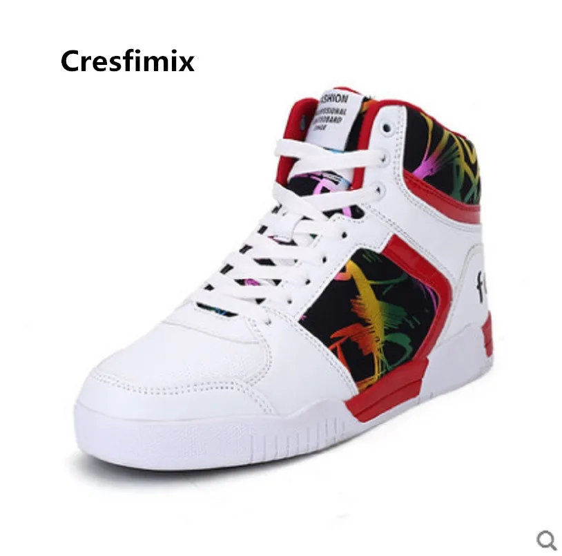 Кроссовки Cresfimix мужские из экокожи модные удобные кеды на шнуровке высокие берцы