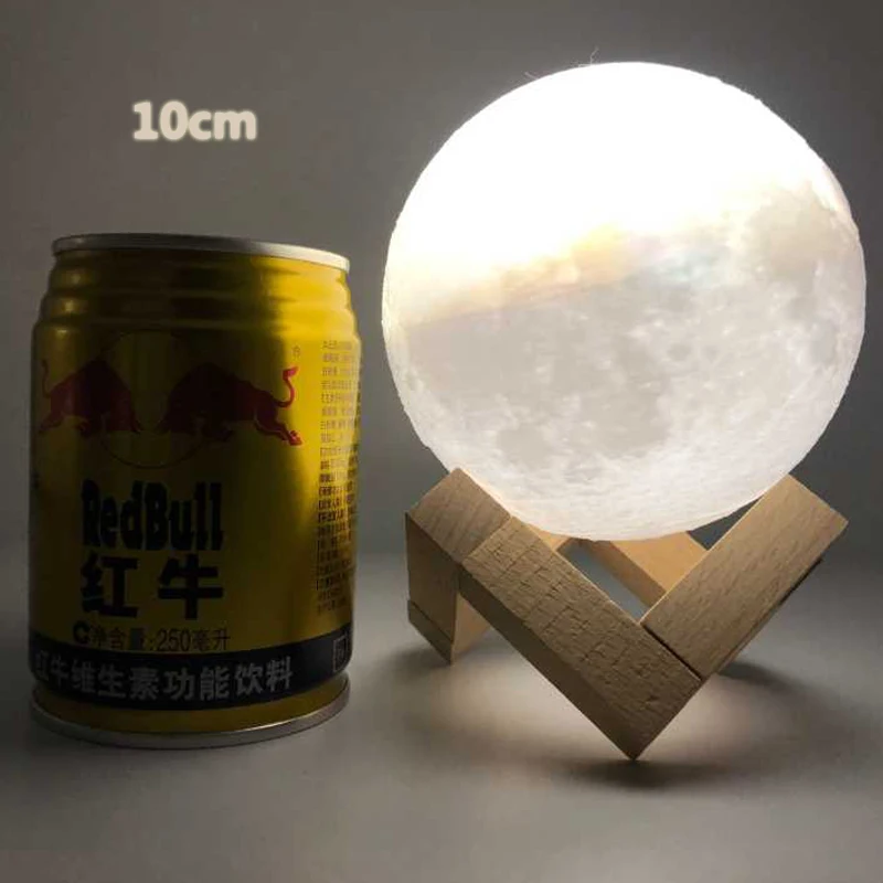 Rambery Moon Lamp 3D Printing Night Light Rechargeable 3 Color Faucet Lights 16 Color Changing Remote Control Lamp LED Moon Sun