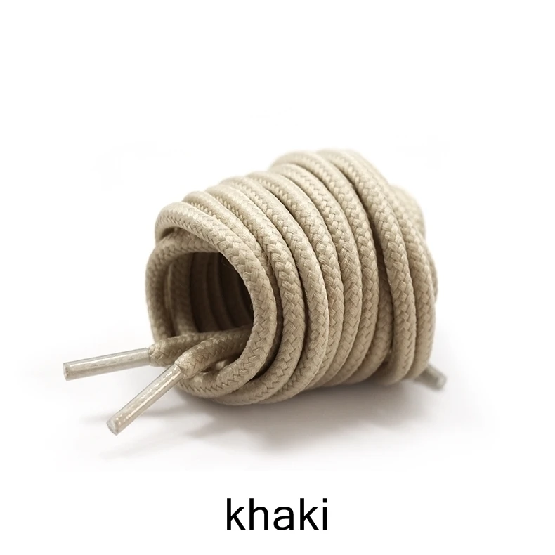 khaki 2 шт./лот, круглые полиэфирные шнурки для ботинок, однотонные классические ботинки martin, шнурки, повседневные спортивные ботинки, обувь на шнуровке 90 см/120 см/150 см Z025 - Цвет: khaki