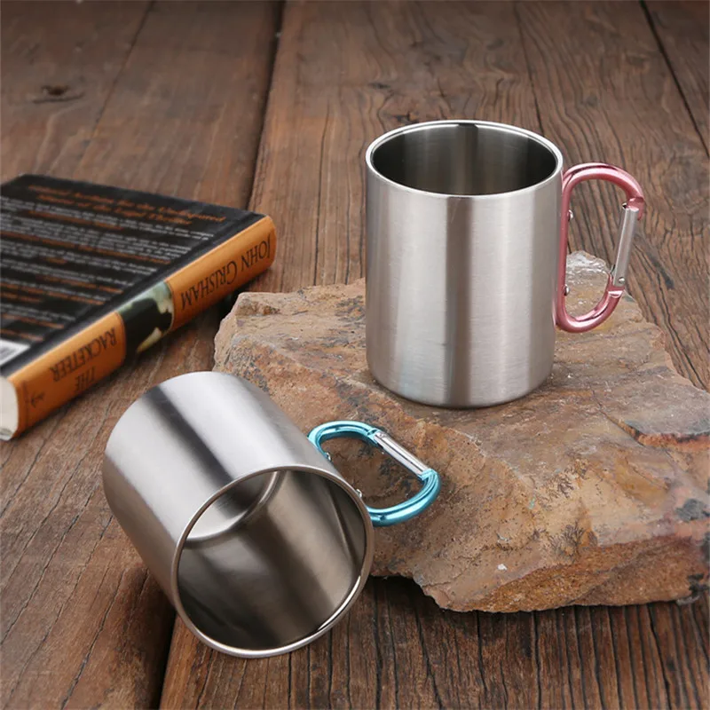 

Hot Sales Bpa Free 360ml 304 Stainless Steel Moscow Mule Beer Coffee Cup Travel Milk Mug Creative Mountaineering Buckle Handle