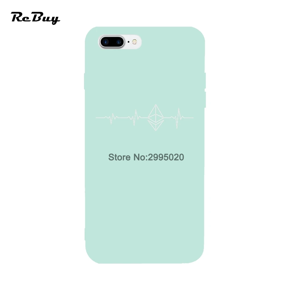 Ethereum Heartbeat Soft TPU Colorful Cover For iPhone Case 6 6S 7 8 X Plus Phone |