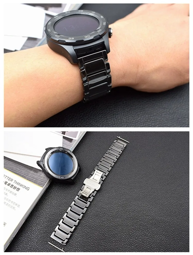 Ремешок для часов samsung gear S3 S2, настоящая керамика, 20-22 мм, браслет, ремешок для часов huawei Watch 2, Спортивный Классический фронтер