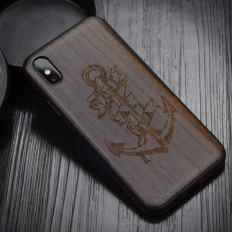 as picture Новинка, чехол для iPhone XS Max, черный, черное дерево, чехол для iPhone XS, резной TPU бампер, Деревянный чехол для iPhone X XR - Цвет: as picture