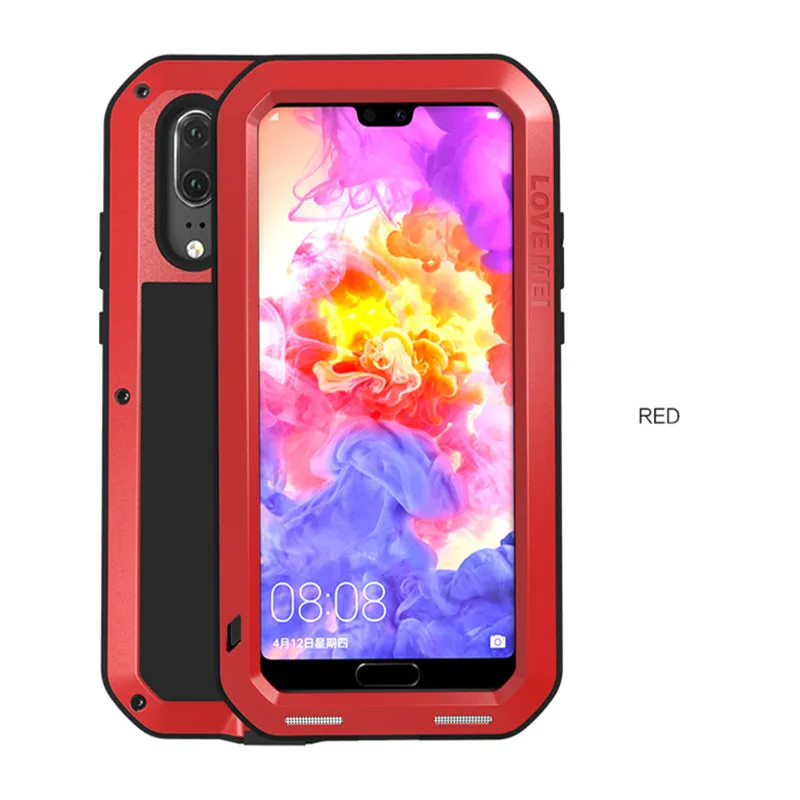 Металлический Чехол Love Mei для Huawei P20 Pro мощный алюминиевый ударопрочный
