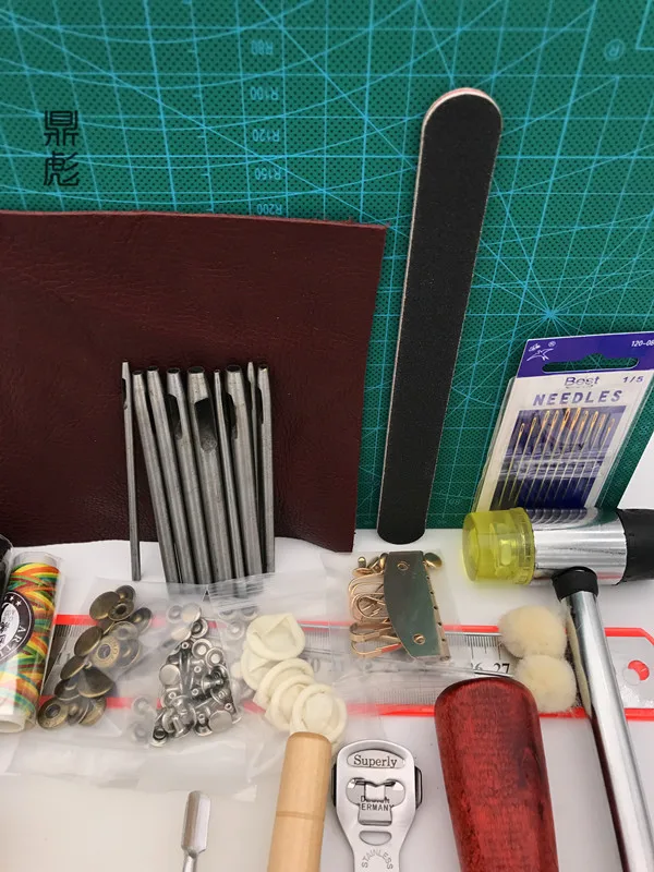 

42PCS DIY Leather Tools Handmade Leather Tool Sets Hand Saw Diamond Technology Set Leather Knife Leather Cone