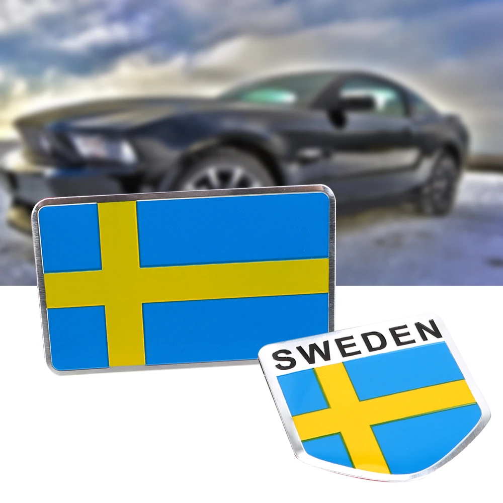 LEEPEE наклейка на весь корпус автомобиля Стайлинг алюминиевый Шведский флаг