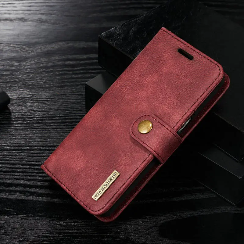 Red Роскошный кошелек из натуральной кожи, флип-чехол для телефона samsung S7 Edge S8 Plus Note 8 A3 A5 A7 J3 J5 J7 Pro, чехол-подставка - Цвет: Red