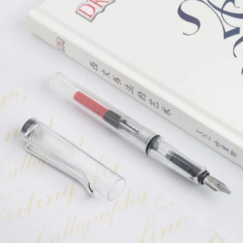 

Parallel Pen Gothic English Calligraphy Fountain Pen Transparent Pole Tibetan Pens Creative Art Font Flat Head