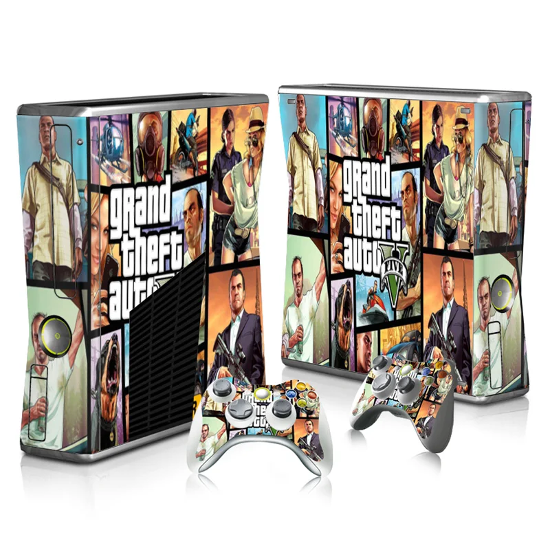 Grand Theft Auto V GTA 5 наклейка для кожи наклейка для Xbox 360 Slim консоль и контроллеры наклейки s для Xbox360 тонкий винил