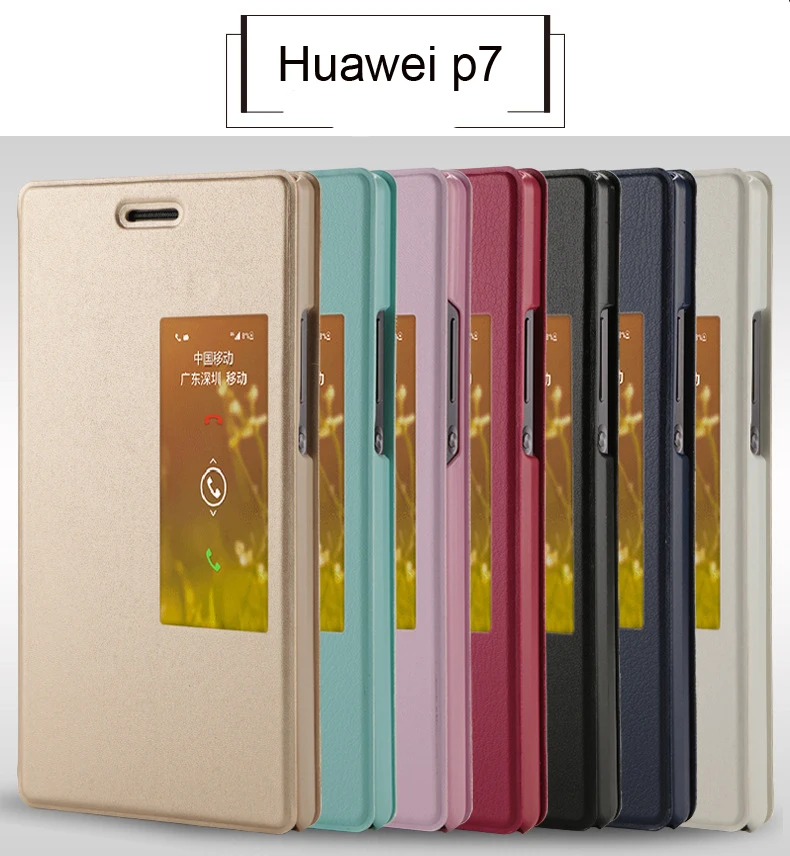Чехол-книжка с окошком из искусственной кожи для huawei P7 P8 P9 Plus Honor 6, чехол s, противоударный чехол для телефона, чехол для huawei P9 Plus