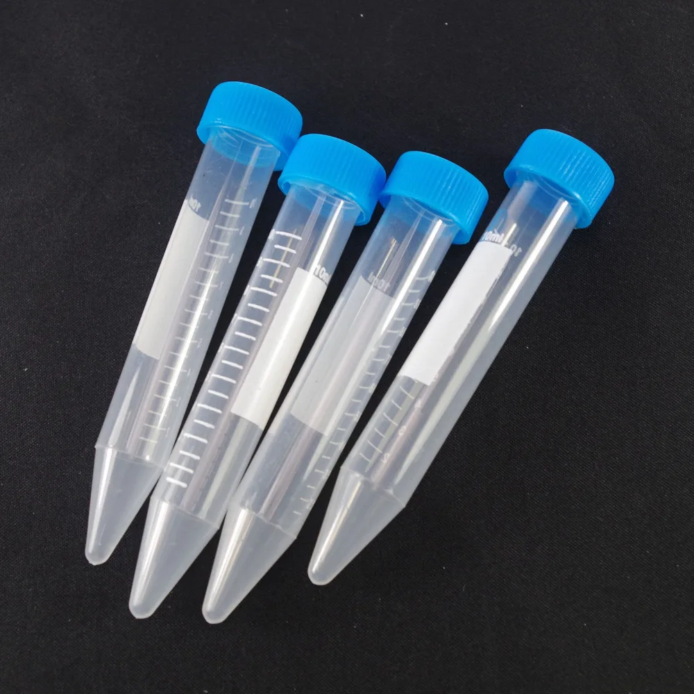 4pcs 10ml Lab Plastic Scale Centrifuge Tube V-bottom With Cap EP PCR Sample Specimen | Канцтовары для офиса и дома
