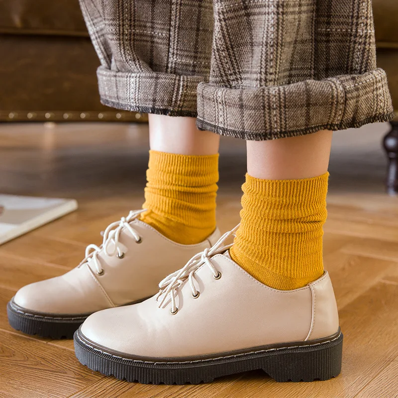 Autumn new women's Harajuku retro colorful high quality fashion cotton color casual socks