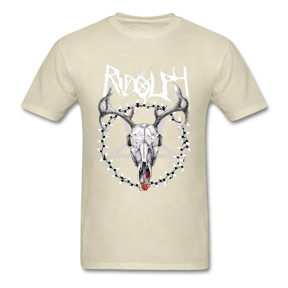 Мужские футболки металлическая футболка с изображением оленя черепа Рудольфа 2019