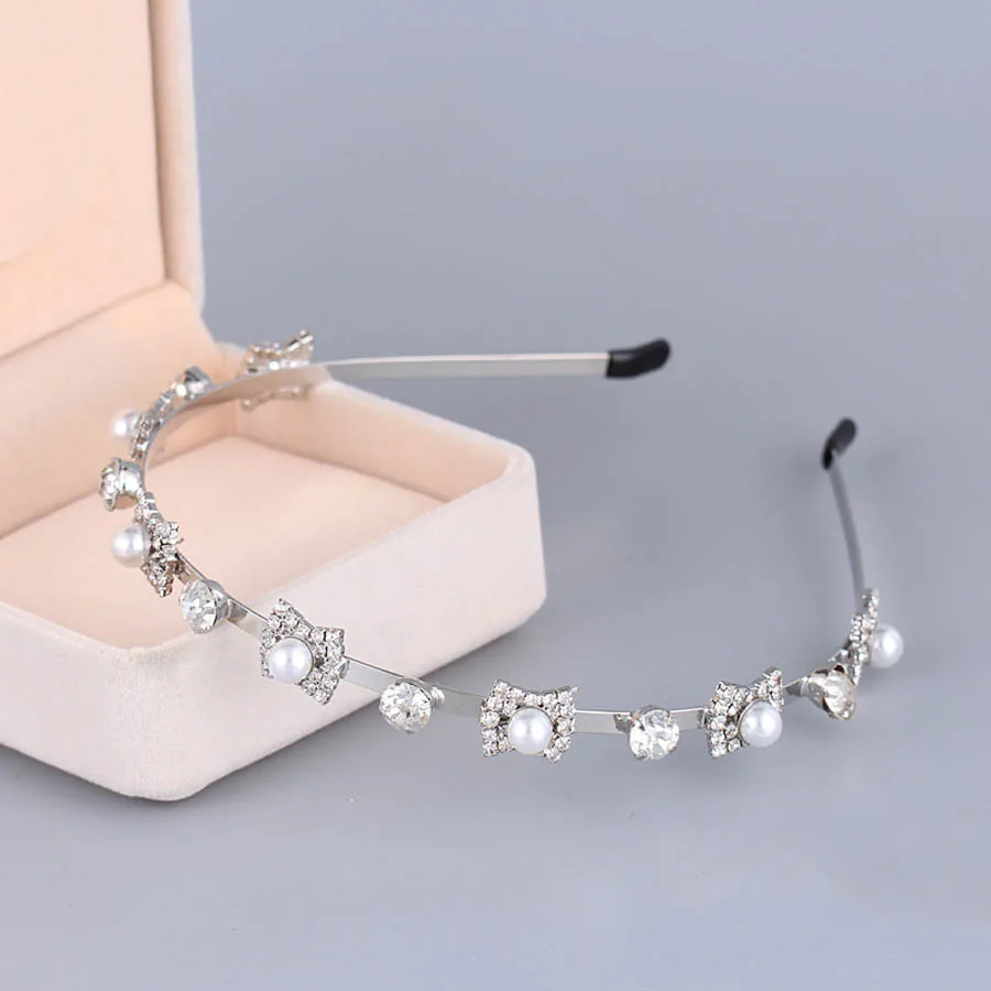 Haimeikang Изысканные Большой жемчуг Hairbands для женщин девочек аксессуары для волос Блестящий горный хрусталь обруч для волос резинки для волос