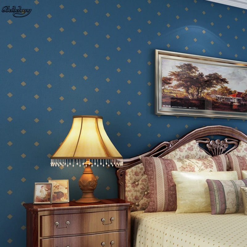 Современные Простые средиземноморские темно-синие обои нетканые теплые для