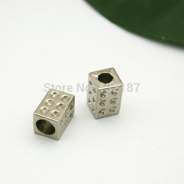 

100pcs/lot metal zinc alloy bell stoppers square cord ends lock free silver nickle for 4mm bungee cord shipping BELL-011