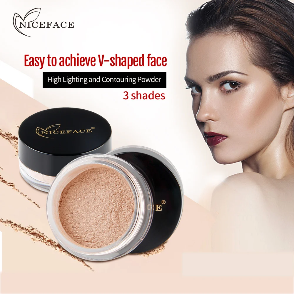 Бренд Niceface макияж для лица хайлайтер порошок 3 вида цветов водонепроницаемый