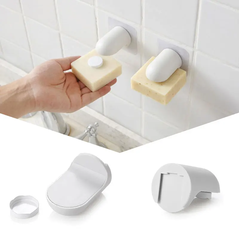 Household Innovative Magnet Soap Rack Bathroom Wall-mounted Holder Absorber Free Punch Drain Box Sucker Drop Shipping | Дом и сад