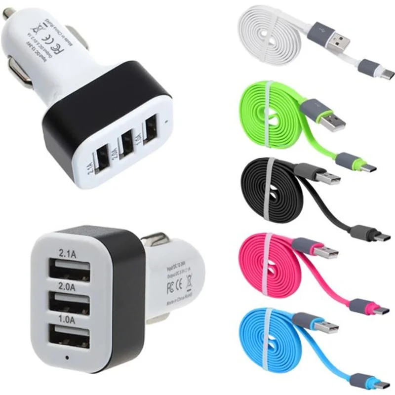 Willtoo Новинка 3 Порты и разъёмы USB 5 V 2.1a/2A/1A автомобиля Зарядное устройство Quick Charge