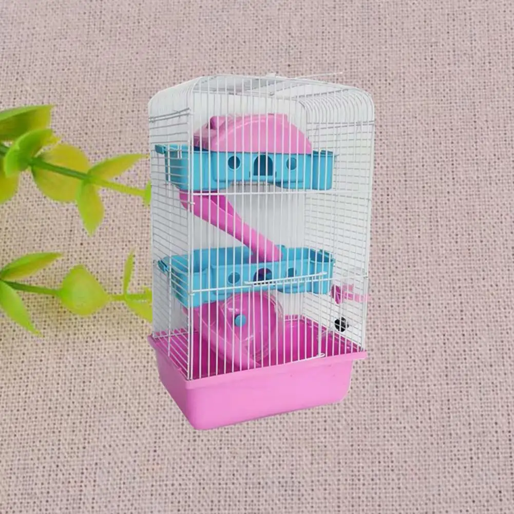 Adeeing 3 слойная повышающая вилла форма клетка для питомца с бегущим колесом миска