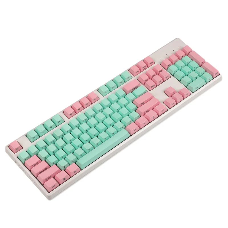 Side Print YMDK 104 клавиш розовый зеленый толстый PBT OEM профиль Keycap для MX переключатели стандарт ANSI 61 87 104 Механическая игровая клавиатура - Цвет: Side Print