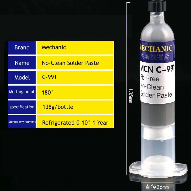 MECHANIC No need to clean Solder paste C-991 Tin solder Tool 183 degree melting point | Инструменты