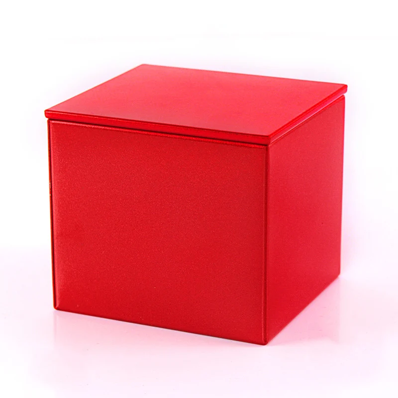 Красный 12pcs Metal Storage Box Tin Jar Square Scrub Tea Box Organizer Wedding Christmas Birthday Gift Boxes Small Things Container - Цвет: Красный