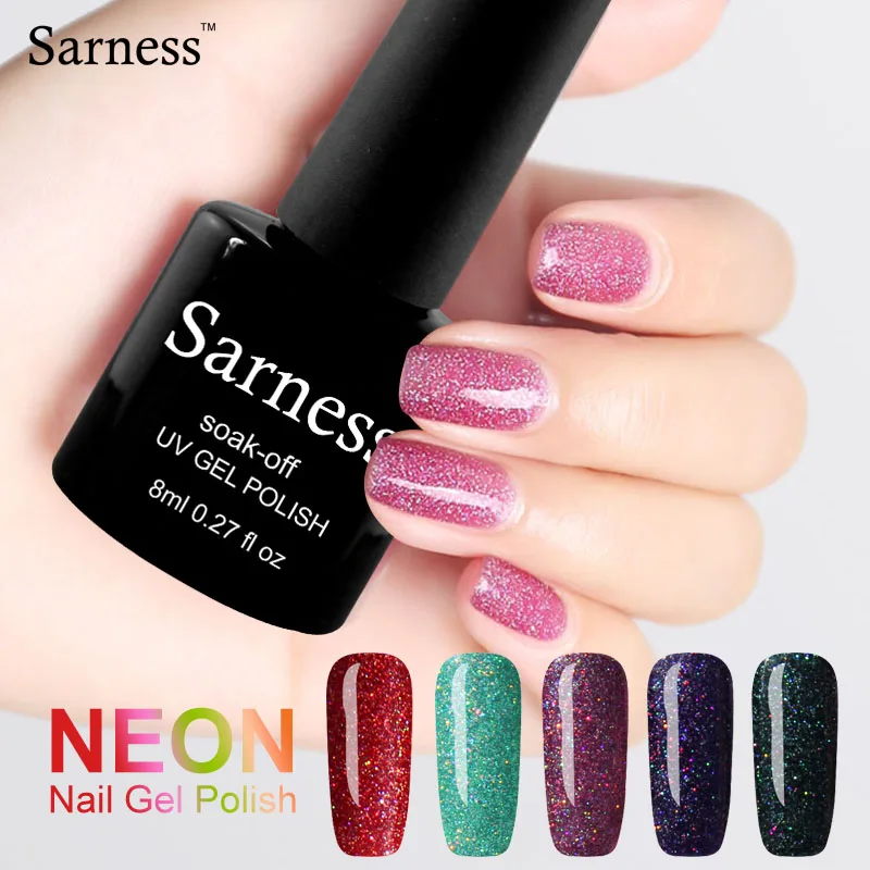 Sarness гель для ногтей Лаки блесток неоновые uv Long Lasting Nail Дизайн УФ Lucky светодиодный