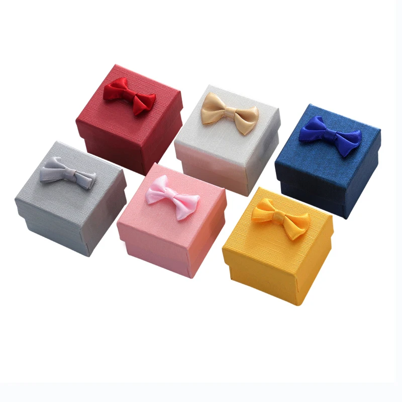 24 шт. бумажная коробка для украшений 5x5x3 см подарочные коробки свадебного кольца