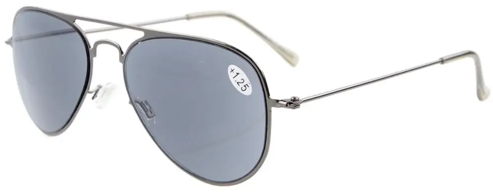 Grey Lens RS15016 очки для чтения Классическая оправа из нержавеющей стали очки для чтения и очки для чтения+ 0,50-+ 4,00 - Цвет оправы: Grey Lens