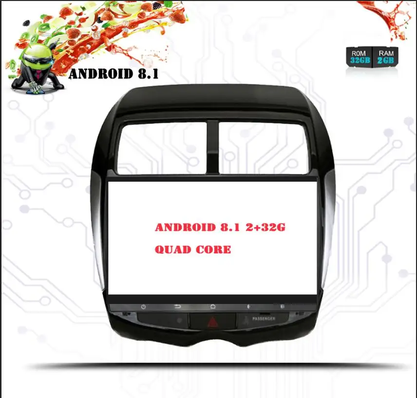Android 8.1 2G 32G Ips Восьмиядерный Android автомобильный dvd для Mitsubishi ASX 2010- с gps-навигацией Радио Видео автомобильный стерео Мультимедийный Плеер - Цвет: Android 8.1 2G 32G