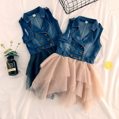 Spring new girls mesh princess dress vest cowboy | Детская одежда и обувь