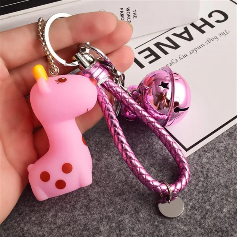Creative cartoon cute giraffe keychain pendant plush toys ladies car bag Christmas birthday gift 7.5 cm high | Игрушки и хобби