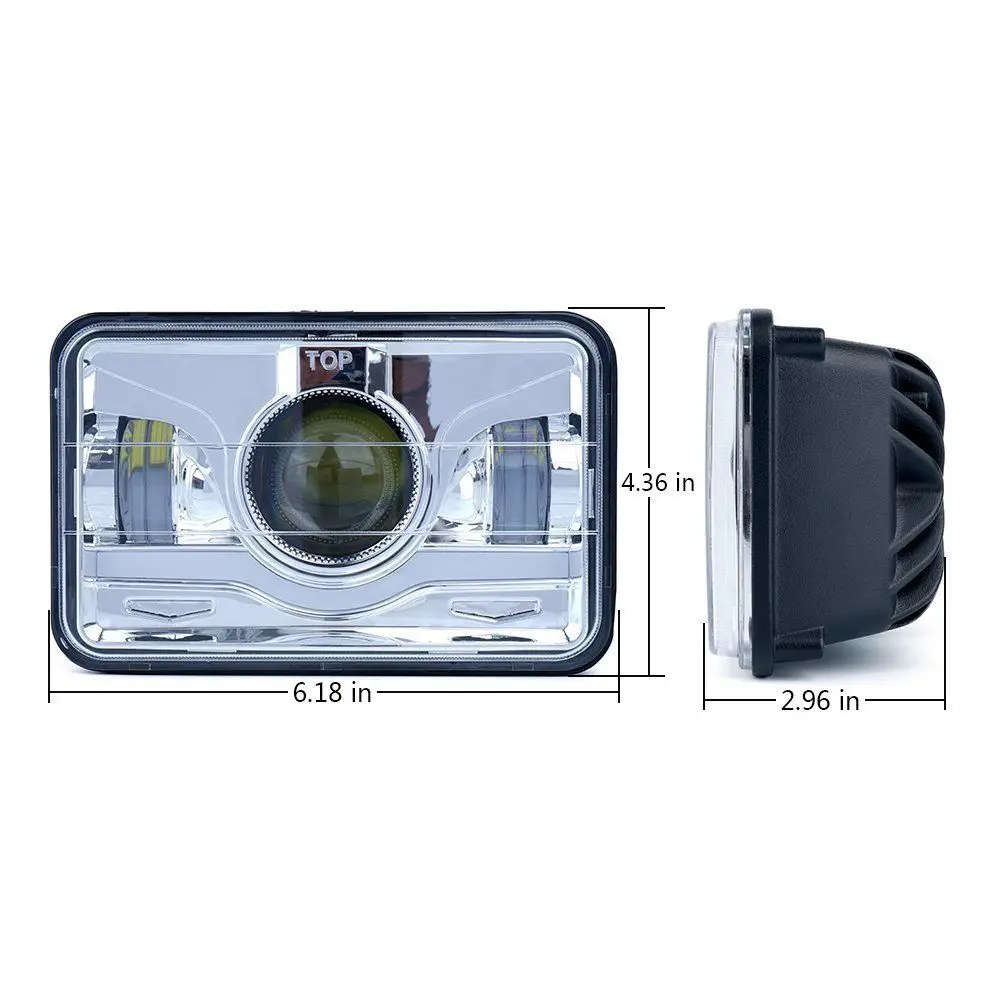 

LED 4X6 inch Rectangular Headlight High Low Beam Sealed Replacement Lamp For Jeep Cherokee XJ for 87-95 Jeep Wrangler YJ