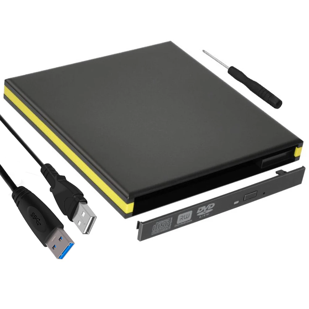 Супер тонкий внешний слот для DVD RW корпус USB 3 0 чехол 12 7 мм SATA оптического привода