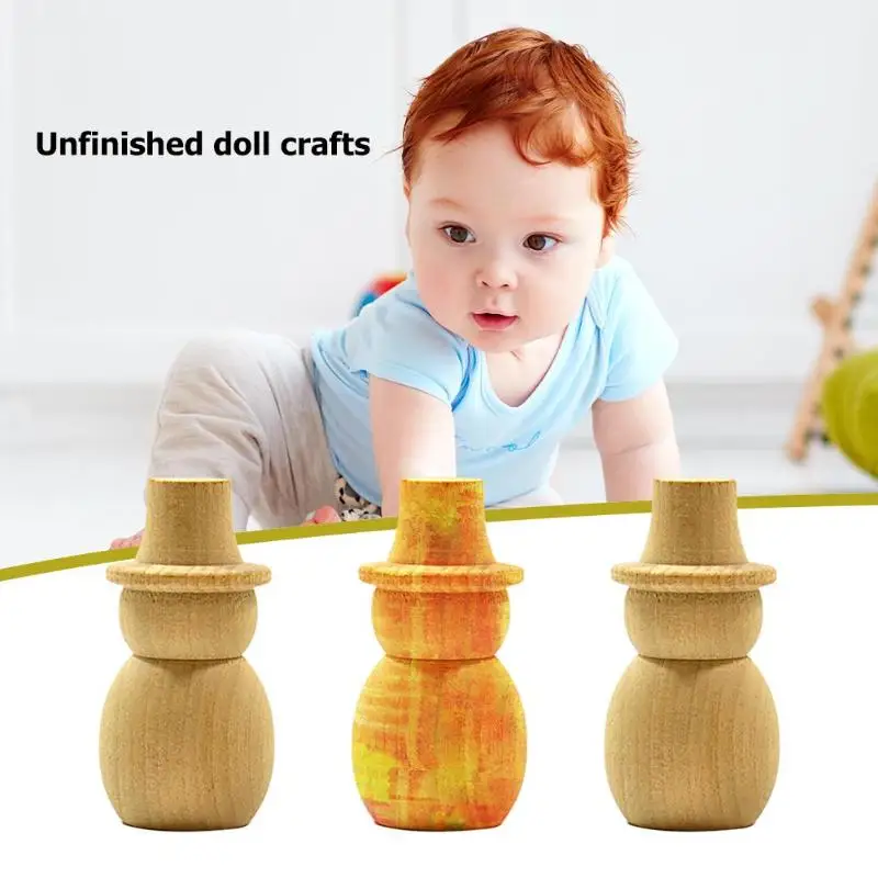 10 шт. DIY снеговик деревянный колышек кукла свадебный торт Топпер Детские вечерние сувениры Свадебный домашний декор из дерева ремесло людей, вложения наборы